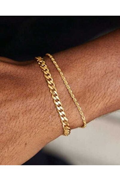 OutfitModa SET Bratari Bărbați cu Zale Aurii – Accesorii Elegante + Ambalaj C...