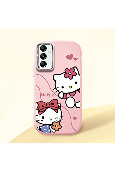 Hontinga Samsung Galaxy A14 Uyumlu Kamera Korumalı Pembe Yumuşak Silikon Tele...