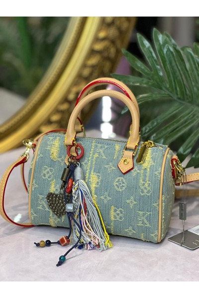 KRISTE BELL - KOT DESENLİ CHARMLI ÇANTA