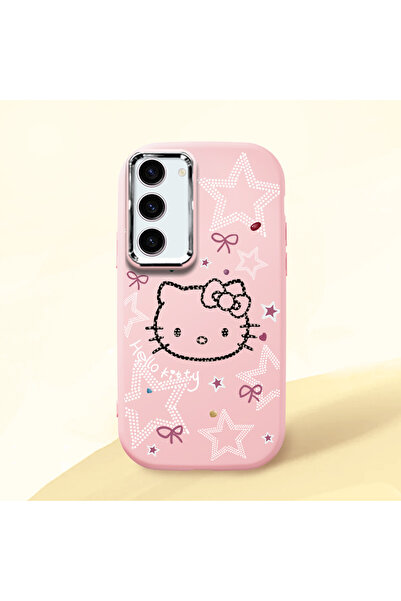 Hontinga Samsung Galaxy S23 Uyumlu Hello Kitty Desenli Kamera Korumalı Pembe ...