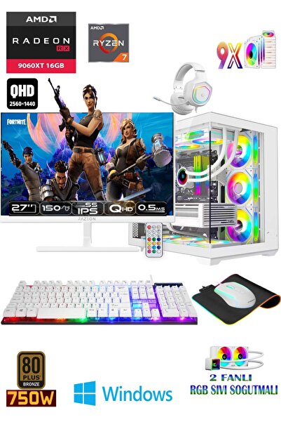 Apphirex Full White X95 Ryzen 7 5700X 32GB 1TB M.2 SSD RX9060XT 16GB 27'' 150...