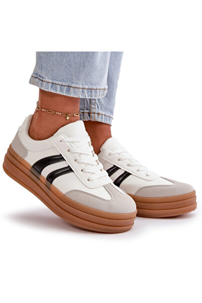 Evento Women's Platform Sneakers White-Grey Nesonice 41