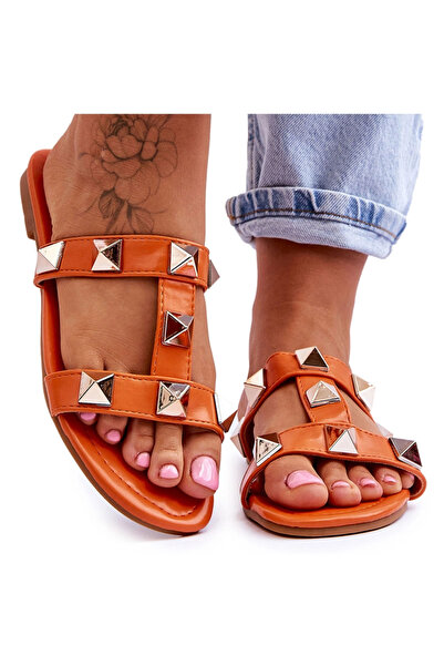 BOTO Papuci de damă cu ținte mari, portocalii, Mercure 39