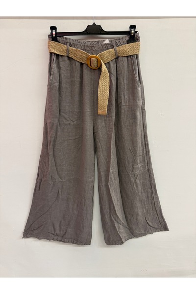 della moor Women's Mink Italian Straw K Belt I Elastic Waist B Wide-Leg Casua...