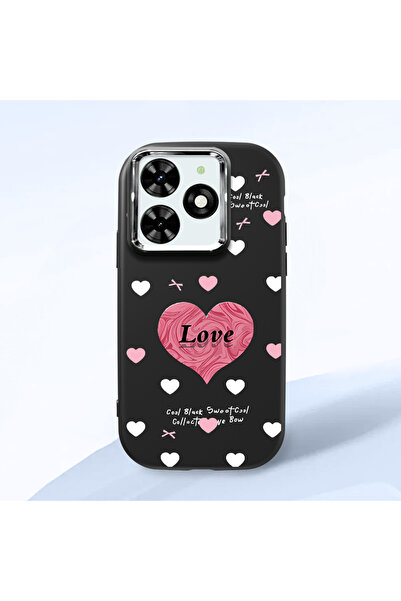 Hontinga حافظة هاتف من السيليكون الناعم باللون الأسود متوافقة مع كاميرا Infin...