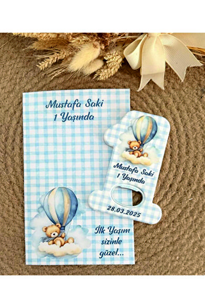 ege ajans tasarım 10 adet (kartlı ve jelatinli) 1 yaş doğum günü açacak magnet