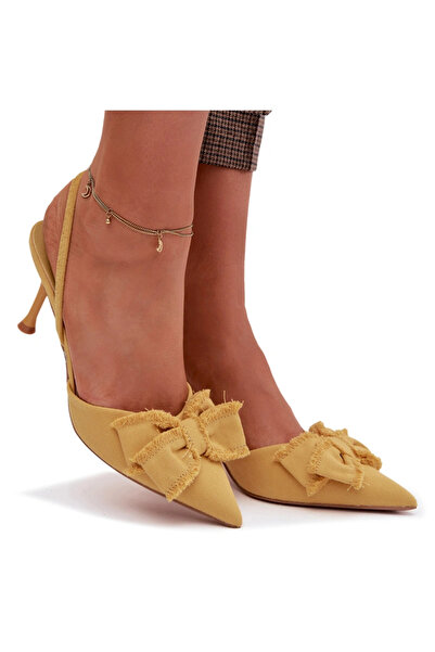 BOTO Women's High Heel Sandals with Bow Yellow Hestia 38