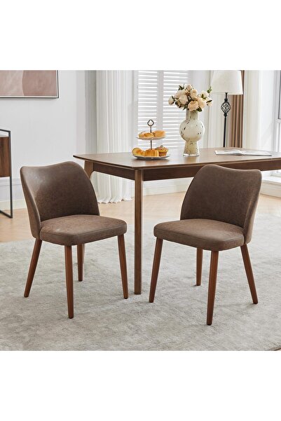 Garvee PU Dining Chairs Set of 2 Upholstered Fabric Dining Chair for Dining R...