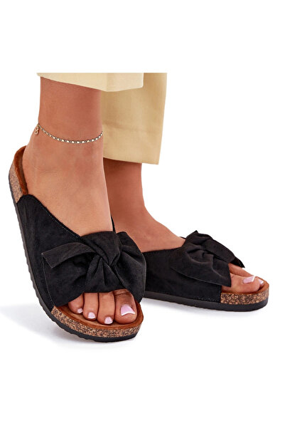 BOTO Sandale damă cu talpă de plută și fundă, negre, Seressa 36