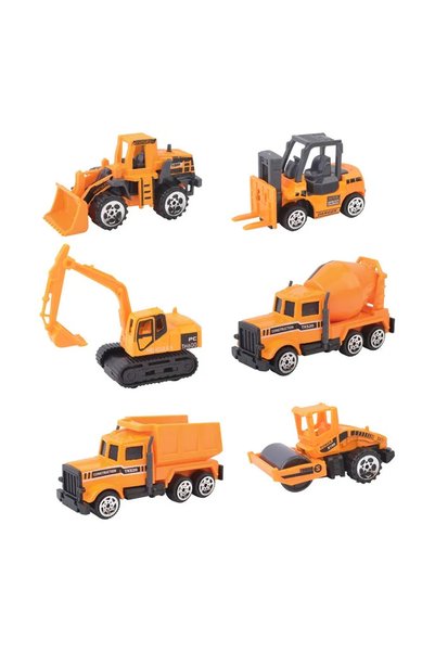 Power Joy Die Cast Construction Vehicle Set, 6 pcs