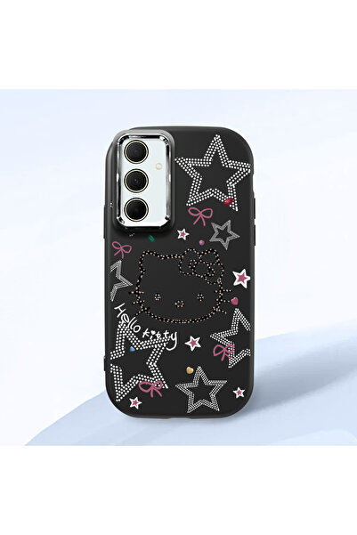 Hontinga Samsung Galaxy A35 Uyumlu Hello Kitty Desenli Kamera Korumalı Siyah ...