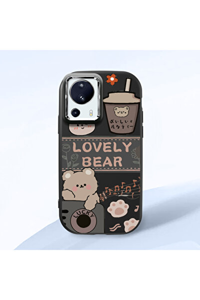 Hontinga حافظة هاتف من السيليكون الناعم باللون الأسود متوافقة مع كاميرا Mi 13...