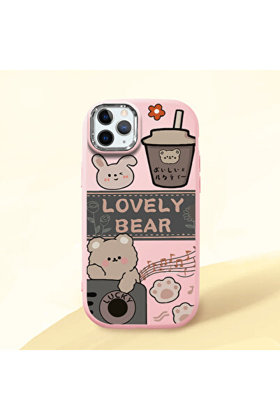 Hontinga حافظة هاتف من السيليكون الناعم باللون الوردي متوافقة مع هاتف iPhone ...