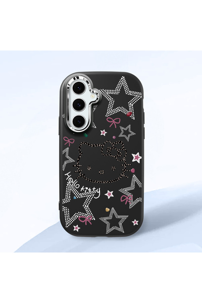 Hontinga Samsung Galaxy S24 FE Uyumlu Hello Kitty Kamera Korumalı Siyah Yumuş...