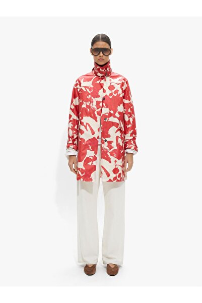PARFOIS Kadın %100 Pamuk Mumlu Desenli Yağmurluk