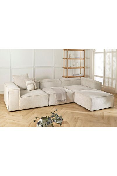 Vivense Relax Soft Standart 4 Modül Köşe Koltuk, Bej