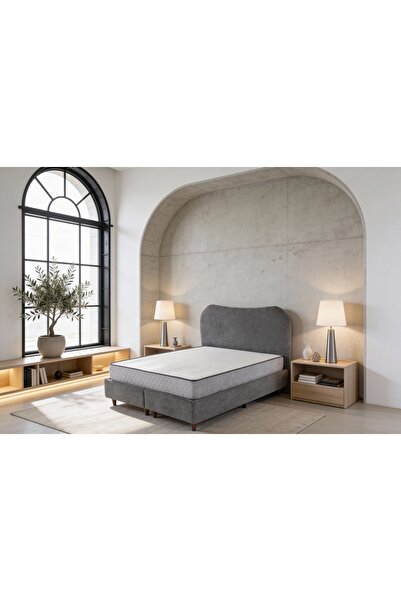 Vivense Luna Trend Baza Ve Başlık Seti, Gri, 100X200