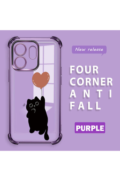 ucuc حافظة شفافة متوافقة مع هاتف Infinix Smart 9 مصنوعة من السيليكون بأربعة ز...