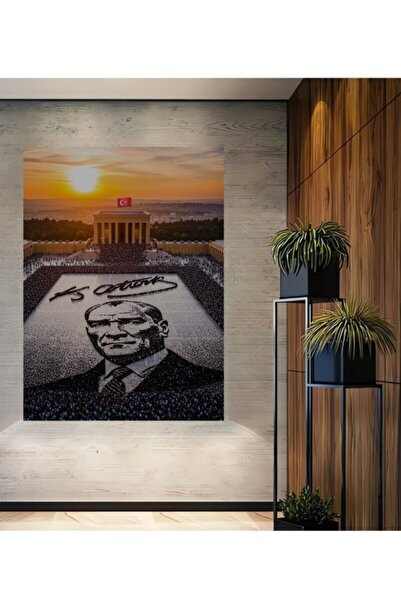 Teona Ahşap Mustafa Kemal Atatürk İmzalı Anıtkabir Manzaralı Mozaik Tablo Ahş...