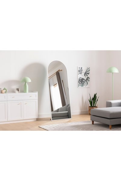 Vivense METAL ÇERÇEVELİ OVAL AYAKLI BOY AYNASI, BEYAZ, 180X70