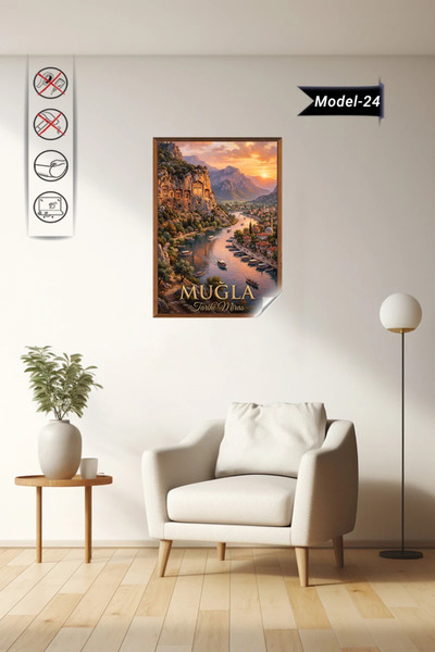 Akıllı Kağıt Türkiye İller Tablo - Poster Muğla (Model-24)