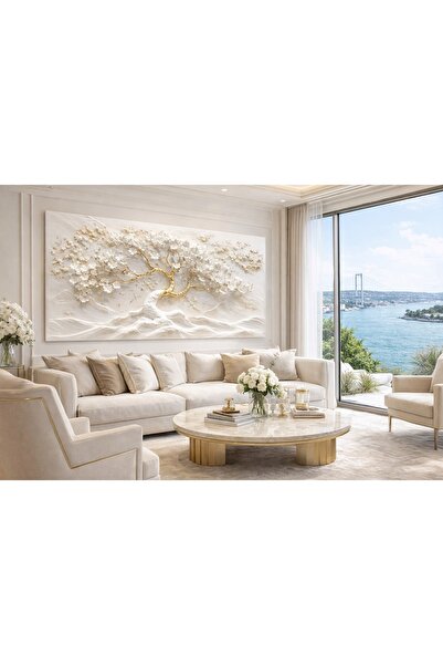 HDART Premium Altın Doku Efektli Ultra Gerçekçi Kabartma Görünümlü Kanvas Tablo