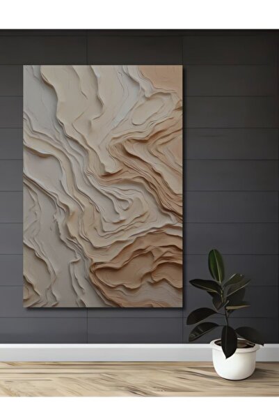 Teona Ahşap Doğal Katmanlar Yağlı Boya Görünümlü Ahşap Dekoratif Tablo Salon,...