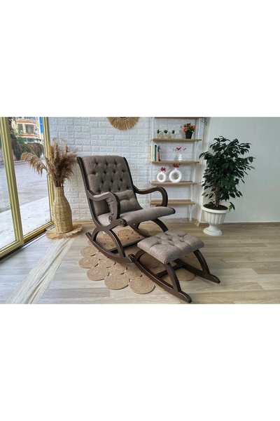Vivense RUSTİK SALLANAN SANDALYE, KAHVE, AHŞAP, CEVİZ