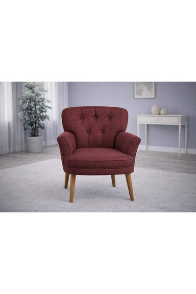 Vivense Pufy Kollu Tekli Berjer, Kiremit, Ceviz Ayak