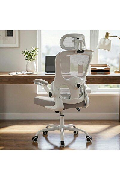 DROGO Ergonomic Mesh Office Chair with 3D Headrest, Lumbar Support, Flip-Up A...