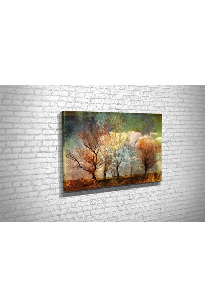 Vivense Tablo360 Yağlıboya Görünümlü Ağaçlar Kanvas Tablo 80X120