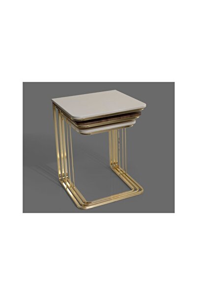 Vivense Veys Gold Üçlü Zigon Sehpa, Krckr