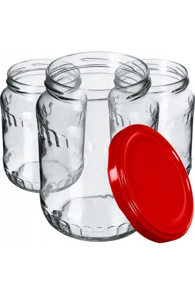 KADAX 8x Borcane din sticlă pentru conserva de miere, 720 ml, cu capace și ca...