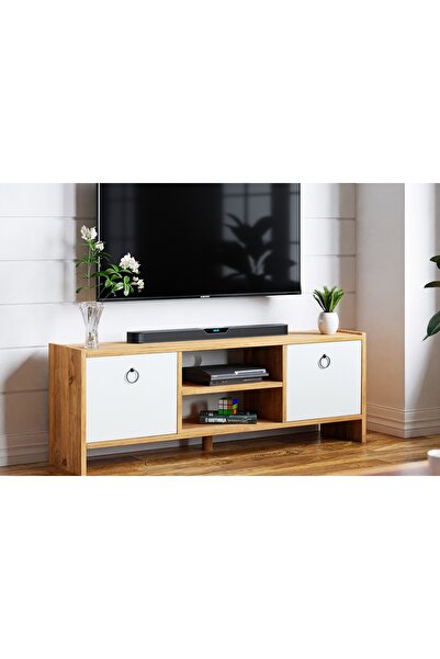 Vivense Ravel Televizyon Sehpası, Beyaz Kapaklı, 120 Cm