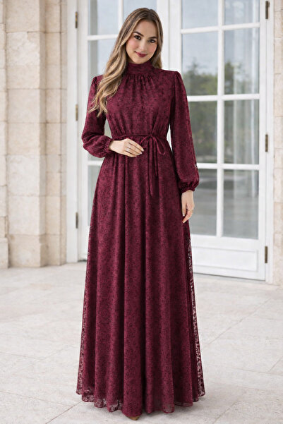 giyze Danteli Elbise K2727 Bordo
