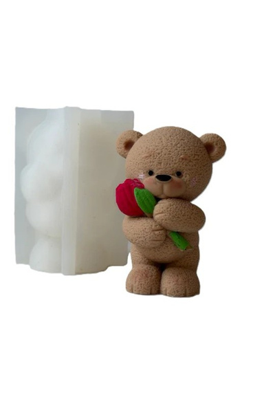 MILMATT Matră din silicon premium pentru alimente, ursuleț de pluș cu floare,...