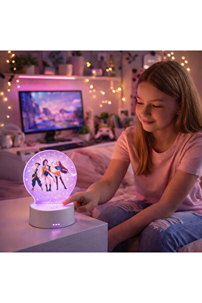 ILUMISHOP KPOP HunterX Demons Anime LED Night Light, 7 Colors, USB Power or 3...