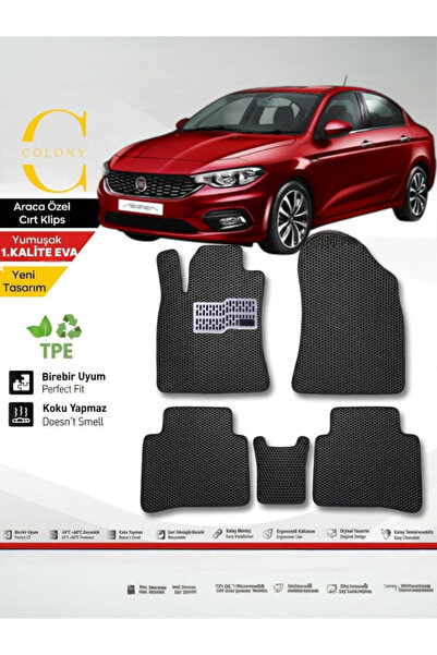 COLONY Fiat Egea Sedan Hücreli Premium 1.Kalite Eva Paspas Seti Paspas Takımı...