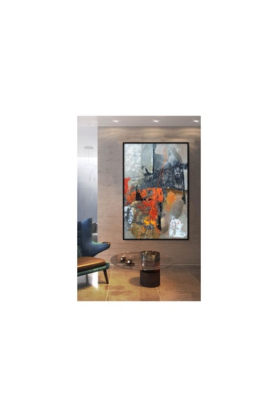 Vivense Soyut Çerçeveli Yağlı Boya Dokulu Tablo, Yd2115, 60X90