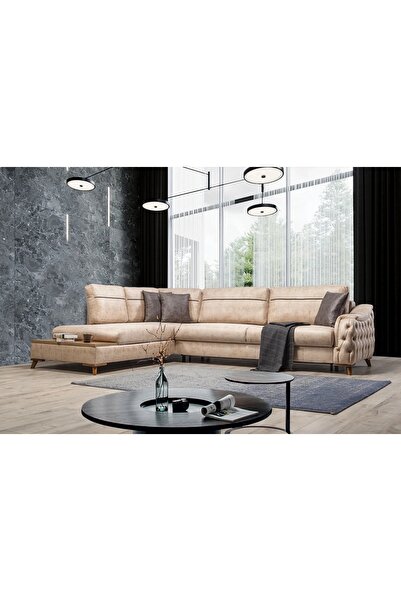 Vivense KARYA YATAKLI VE SANDIKLI KÖŞE KOLTUK, BEJ, SOL KÖŞE