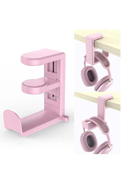 Arabest حامل سماعة رأس للألعاب، مزود بخطاف وحامل تعليق، مع مشبك ذراع قابل للت...