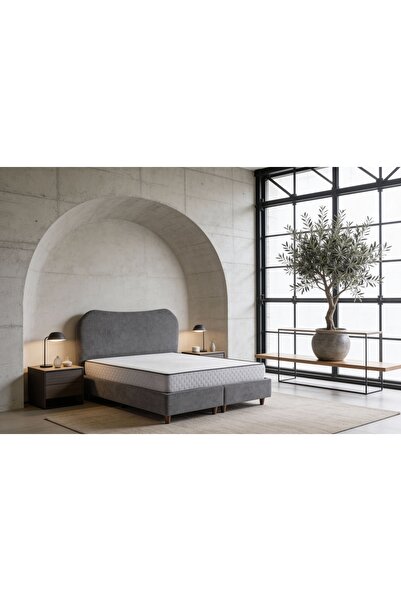 Vivense Luna Trend Baza Ve Başlık Seti, Gri, 180X200