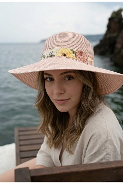 LAGRANZE Pălărie de paie pentru femei cu detaliu panglică