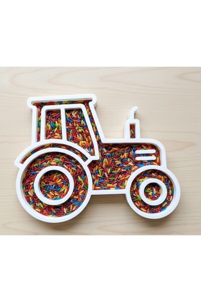 OEM Tavă de joacă senzorială cu tractor, temă de construcții și vehicule, joc...