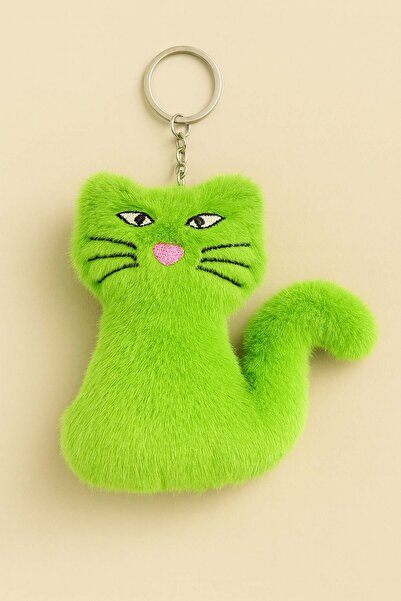 E MODA Μπρελόκ και στολίδι τσάντας από βελούδινο πράσινο φιστίκι