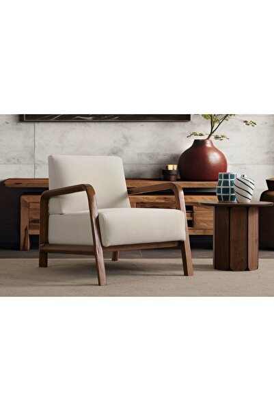 Vivense Alfa Ahşap Berjer, Beyaz