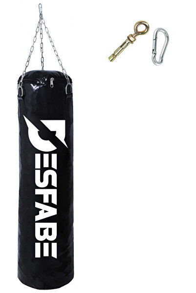 desfabe Boxing Star 70x25 Cm Zincirli Boks Kum Torbası Siyah +Askı Aparatı