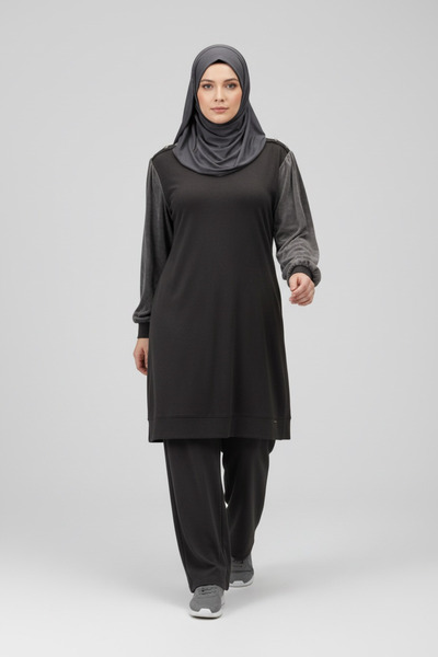 ECE GİYİM ΓΥΝΑΙΚΕΙΟ ΣΕΤ ΜΕ ΨΗΦΙΑΚΟ ΣΧΕΔΙΟ, ΤΟΥΝΙΚ ΚΑΙ ΠΑΝΤΕΛΟΝΙ ΜΕ ΕΛΑΣΤΙΚΗ Μ...