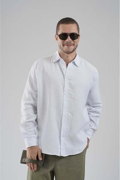 king brich قميص رجالي من قماش الموسلين العادي 100% قطن قطعة لون سادة