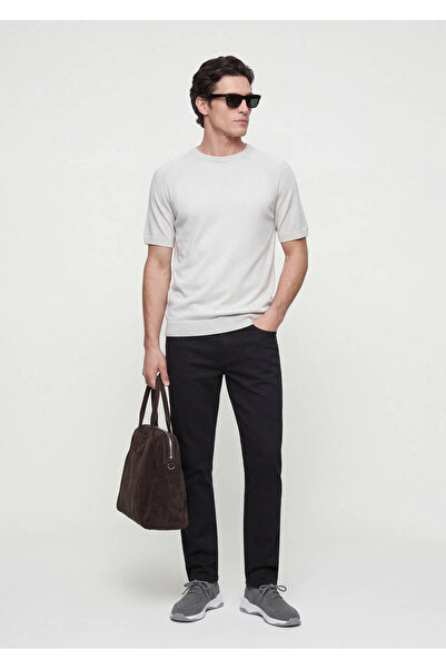 Ramsey Light Gray Plain Knit Knitwear